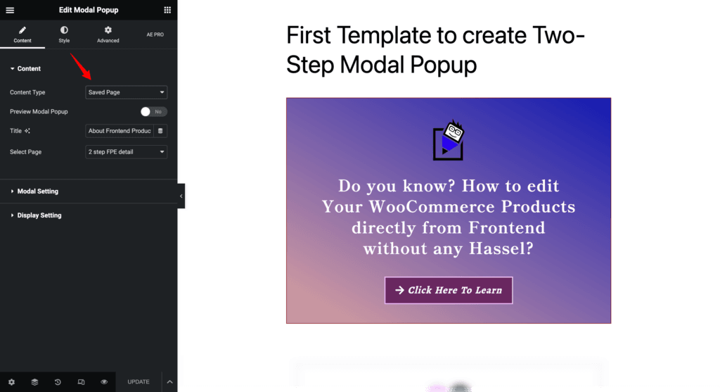 Create Two Step Modal Popup Effectively? - Elementor Addons