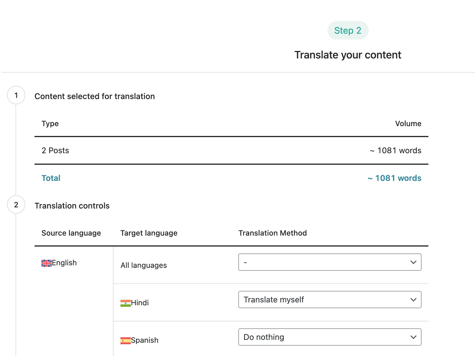 WPML Translation Management: Choose Language Translate Content