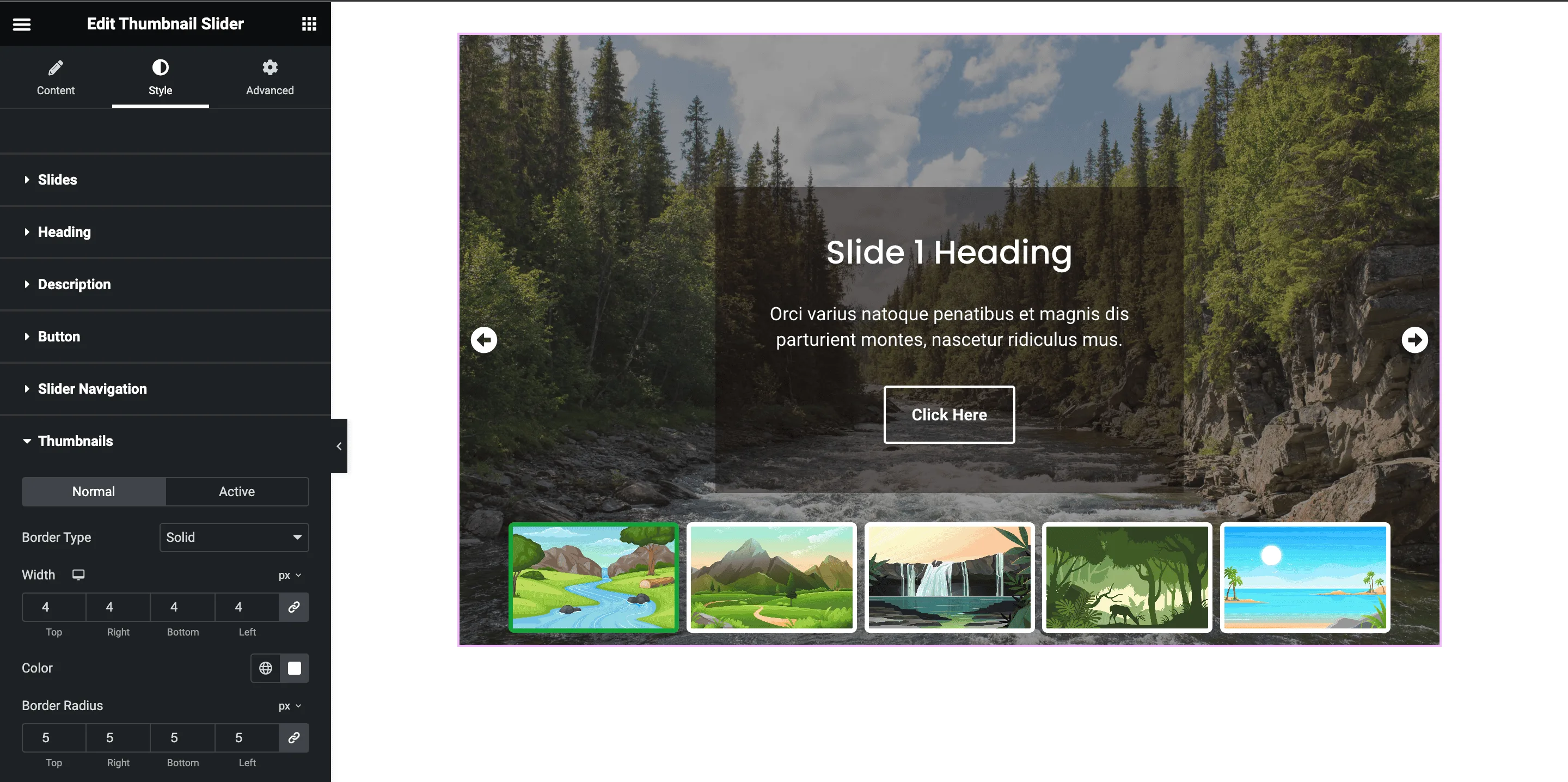 Style Your Thumbnail Slider